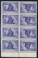 ** 1945 Újjáépítés 120P Fordított állású ívszéli 8-as Tömbben, 6 Bélyegen Végigfutó Papírránccal - Other & Unclassified