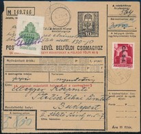1946 (6. Díjszabás) Csomagszállító Visszavont Csomagbélyeggel / Parcel Card Franked With Mi 860 - Autres & Non Classés