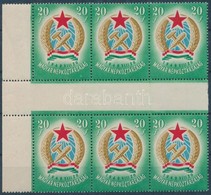 ** 1949 Alkotmány 20f ívközéprészes ívszéli Hatostömb Vízjel Nélkül - Other & Unclassified