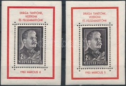 ** 1953 2 Db Sztálin-gyász Blokk (12.000) - Other & Unclassified