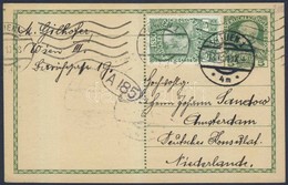 1910 Jubileumi 5h 5h Díjjegyes Levelezőlapon Amszterdamba / PS-card With Additional Franking To Holland - Other & Unclassified