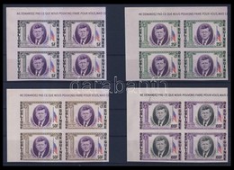 ** 1964 4db John F. Kennedy Vágott Sor 4-es Tömbökben Mi 226A-229A - Other & Unclassified