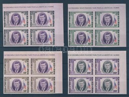 ** 1964 4db John F. Kennedy Vágott Sor 4-as Tömbökben Mi 226A-229A - Altri & Non Classificati