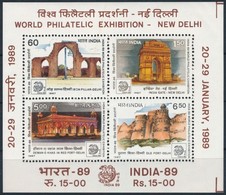 ** 1987 Nemzetközi Bélyegkiállítás INDIA '89, Újdelhi: Épületek
 Blokk,
International Stamp Exhibition INDIA '89, New De - Altri & Non Classificati