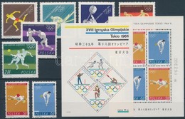 ** 1964 Nyári Olimpia Sor Mi 1514-1521 + Blokkpár Mi 33-34 - Andere & Zonder Classificatie