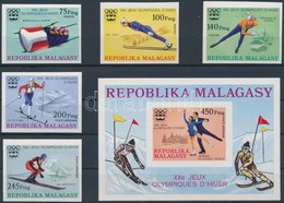 ** 1975 Téli Olimpia: Innsbruck Vágott Sor Mi 767-771 + Vágott Blokk Mi 9 - Otros & Sin Clasificación