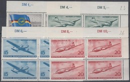 ** 1956 A Polgári Légi Közlekedés Megnyitása Az NDK-ban 3 ívsarki + 1 ívszéli Négyestömb (sor) Mi 512-515 - Other & Unclassified