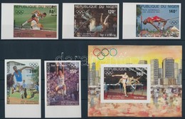 ** 1984 Nyári Olimpia: Los Angeles Vágott Sor Mi 876-880 + Blokk Mi 41 - Autres & Non Classés