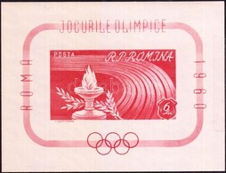 ** Románia 1960 Római Olimpia Vágott Blokk Mi 47 - Andere & Zonder Classificatie