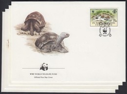 1987 WWF Teknősök Sor Mi 137-140 4 Db FDC-n - Sonstige & Ohne Zuordnung