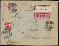 1914 Expressz Ajánlott Levél Olaszországba / Registered Express Cover To Italy - Autres & Non Classés