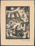 Conrad Gyula (1877-1959): Mária A Kis Jézussal, Fametszet, Papír, Utólagos Jelzéssel, 18×13 Cm - Andere & Zonder Classificatie