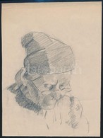 Ducsay Béla(1893-1967): Öregasszony Feje. Ceruza, Papír, Jelzett, Hagyatéki Bélyegzővel, 20×15 Cm - Otros & Sin Clasificación
