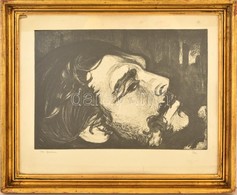 Ék Sándor (1902-1975): Che Guevara. Foltmaratás, Papír, Jelzett, üvegezett Keretben, 29×43 Cm - Other & Unclassified