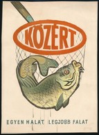 Gönczi-Gebhardt Tibor (1902-1994): Közért: Egyen Halat, Legjobb Falat. Plakát, Reklám Terv, Tempera, Papír, Jelzett 27x1 - Altri & Non Classificati