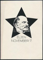 Gönczi-Gebhardt Tibor (1902-1994): Éljen November 7. Lenin Plakát Terv. Tus, Papír. Jelzett. 17x24 Cm - Autres & Non Classés