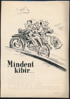 Gönczi-Gebhardt Tibor (1902-1994):  Csepel Pannónia Motor Reklám Terv. Vegyes Technika. Jelzett. 29x21 Cm - Andere & Zonder Classificatie