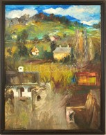 Iványi Jelzéssel: Házak A Hegyoldalon. Olaj, Vászon, Keretben, 79×58 Cm - Otros & Sin Clasificación