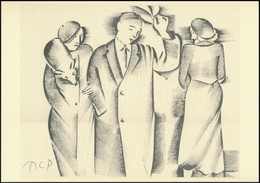 Molnár C. Pál (1894-1981): Üdvözlés, Kis Szériás Ofszet, Papír, 28,5×17,5 Cm - Sonstige & Ohne Zuordnung