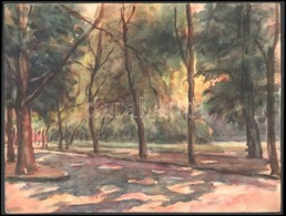 Sostarics Lajos (1896-1968): Városliget, Akvarell, Papír, Jelzett, 23×30,5 Cm - Sonstige & Ohne Zuordnung