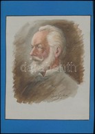 Jan Styka (1858 -1925): Önarckép. Akvarell, Papír. Jelzett  23x19 Cm / Self Portrait. Watercolor. Signed. - Andere & Zonder Classificatie