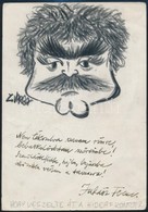 Varga ,,Zerge' Zoltán (1969-): Juhász Ferenc (1928-2015) Karikatúrája. Rajta Juhász Ferenc (1928-2015) Saját Kézzel írt  - Otros & Sin Clasificación