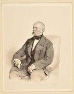 1860 Josef Kriehuber (1800-1876): Ismeretlen Férfi Kőnyomatos Portréja. Jelzett. 26x33 Cm - Prenten & Gravure