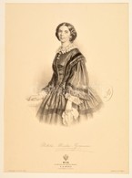 1858 Mathilde Marchesi (1821-1913) Német Operaénekesnő Portréja. Dauthage Litográfiája. / German Soprano Lithography 30x - Estampas & Grabados