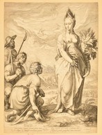 1596 Hendrik Goltzius (1558-1617) Után Jan Sanredam (1565-1607): Ceres Istennő Nagyméretű Rézmetszetű Képe. Ceres A Növé - Prints & Engravings