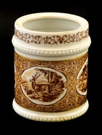 Wallendorf Vadászmotívumos Porcelán Pohár, Matricás, Jelzett, Apró Kopásokkal, D: 8 Cm - Autres & Non Classés