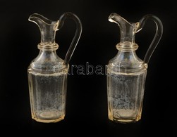 Ecet és Olaj Kiöntő, 2 Db, Csorbával, M: 20 Cm - Glass & Crystal