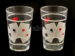 Kártyázók Pohara  (2db), Hibátlan, M: 11 Cm (2×) - Glas & Kristal