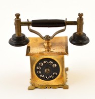 Mini Réz-bakelit Telefon, Jelzés Nélkül, Jó állapotban, 7×8 Cm - Other & Unclassified