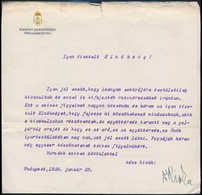 1928 Ripka Ferenc Budapesti Polgármester Gépelt, Aláírt Levele Azonosítatlan Elnöki Testület Részére, Fejléces Papíron - Sin Clasificación