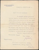 1930 Sipőcz Jenő Budapesti Polgármester Gépelt, Aláírt Levele Pekáry Gyula Korábbi Miniszter, Országgyűlési Képviselő Ré - Sin Clasificación