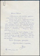 Ádám Jenő (1896-1982) Zeneszerző Saját Kézzel írt Levele Arany Bálint Turánistához, FKGP Politikushoz, Akit A Magyar Köz - Unclassified