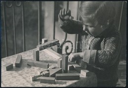 Cca 1932 Kinszki Imre (1901-1945) Budapesti Fotóművész Pecséttel Jelzett Vintage Fotóművészeti Alkotása (Gáborka építő J - Altri & Non Classificati