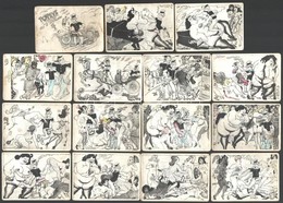 Cca 1920 Popeye A Tengerész Kalandjai Rio De Janeiroban, Rajzról Készített 15 Db Erotikus Fotó, Némelyik Felületén Törés - Other & Unclassified