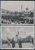 1938 Budapest, Hősük Tere, Az Eucharisztikus Kongresszus, 2 Db Fotó, 8×12 Cm - Andere & Zonder Classificatie