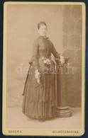 Cca 1880-1900 Hölgy Műtermi Portréja, Keményhátú Fotó Baker Alajos Selmecbányai  Műterméből, 11×6,5 Cm - Andere & Zonder Classificatie