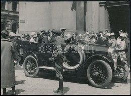 Cca 1920 Automobil Budapesten, 16,5x22,5 Cm - Andere & Zonder Classificatie