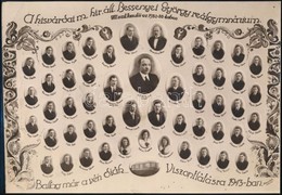 1933 Kisvárda, Bessenyei György Reálgimnázium Tanárai és Végzett Növendékei, Kistabló Nevesített Portrékkal, Felületén S - Other & Unclassified