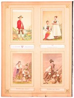 Cca 1860-1870 Osztrák Népviseleteket ábrázoló 12 Db Kézzel Színezett Vizitkártya Méretű Fotó / Austrian Folkwear 12 Hand - Autres & Non Classés