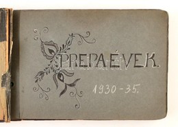 1930-1935 'Prepaévek', Diáklány Fotóalbuma, Benne Kirándulások Képeivel: Szeged, Pannonhalma, Majk, Herend, Sümeg, Stb., - Andere & Zonder Classificatie