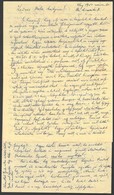 1951 Levél Budapestre, Melyben Az író Beszámol Arról, Hogyan Kerülték El A Deportálást . - Other & Unclassified