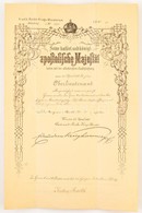 1896 Főhadnagyi Kinevezés Okirata Edmund Von Krieghammer Hadügyminiszter Aláírásával - Sonstige & Ohne Zuordnung