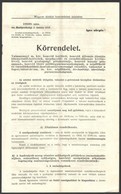 1916 Honvédelmi Miniszter Körrendelete Az Aratási Szabadságról Katonáknak 6p + Térkép 35x25 Cm - Otros & Sin Clasificación