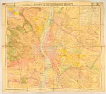 Cca 1930 Budapest Székesfőváros Térképe. Hajtásoknál Ragasztásokkal Javított 95x80 Cm - Sonstige & Ohne Zuordnung