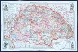 1939 Magyarország Irredenta Grafikájú Térképe. A Visszacsatolt Területekkel. 42x28 Cm - Autres & Non Classés