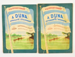 1958 Vízisporttérkép. A Duna Esztergomtól Budapestig. A Duna Budapesttől Sztálinvárosig. Bp., 1958, Kartográfia, 137x20c - Otros & Sin Clasificación